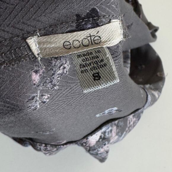 Urban Outfitters Ecote Gray Floral Open Front Cardigan Kimono Women’s Size Small - Picture 6 of 8